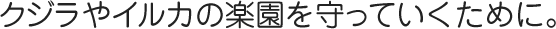 クジラやイルカの楽園を守っていくために。